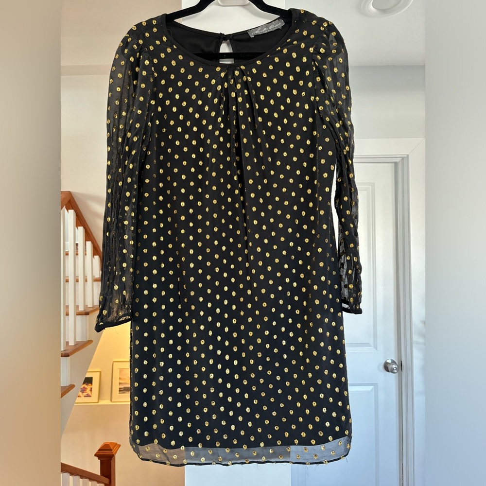 Anthropologie - Hunter Dixon Black Shift Dress with Gold Fleck - Size L
